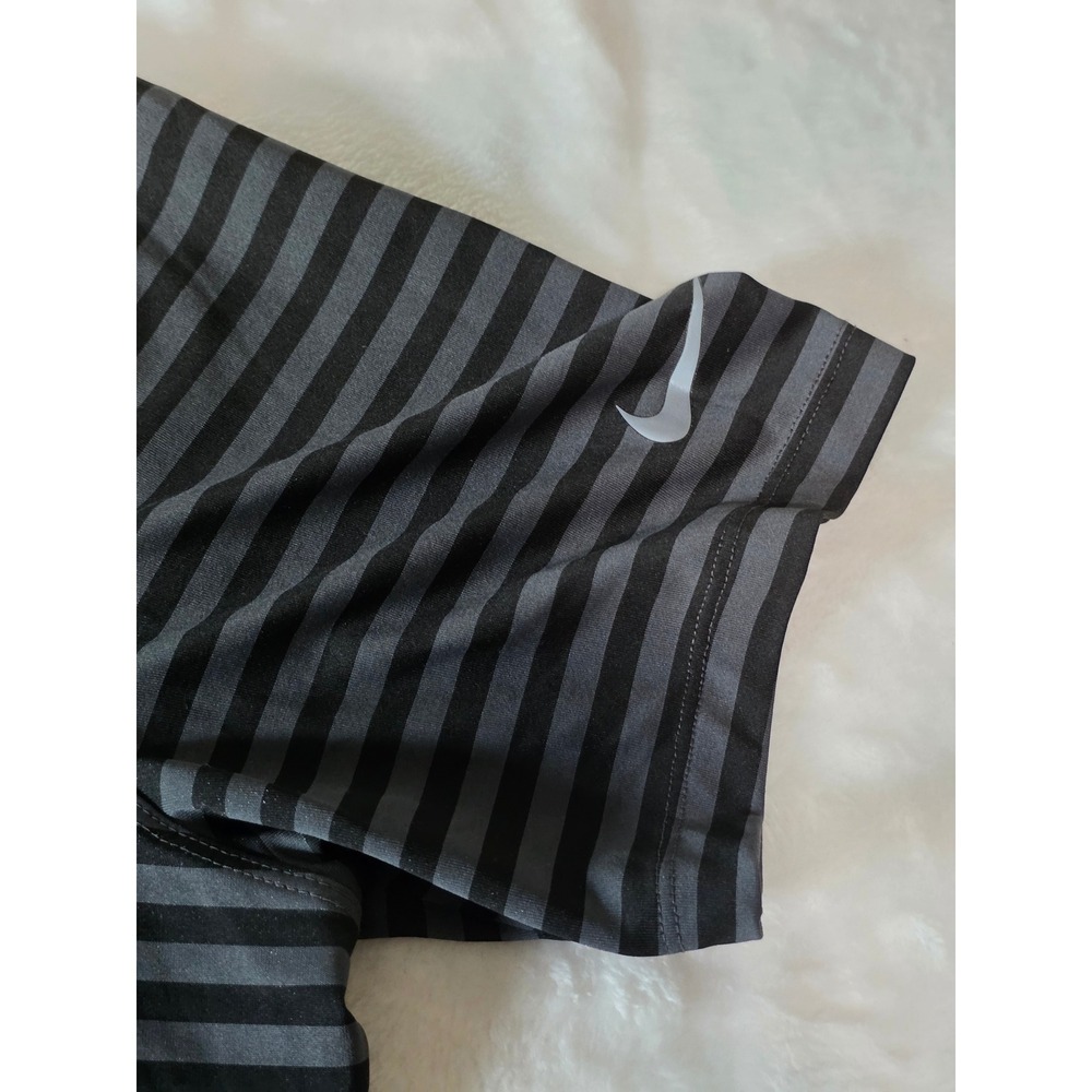 Nike Golf Dri-FIT Polo Shirt Mens XL Black Grey Striped Short Sleeve 891853-010 - Picture 5 of 8